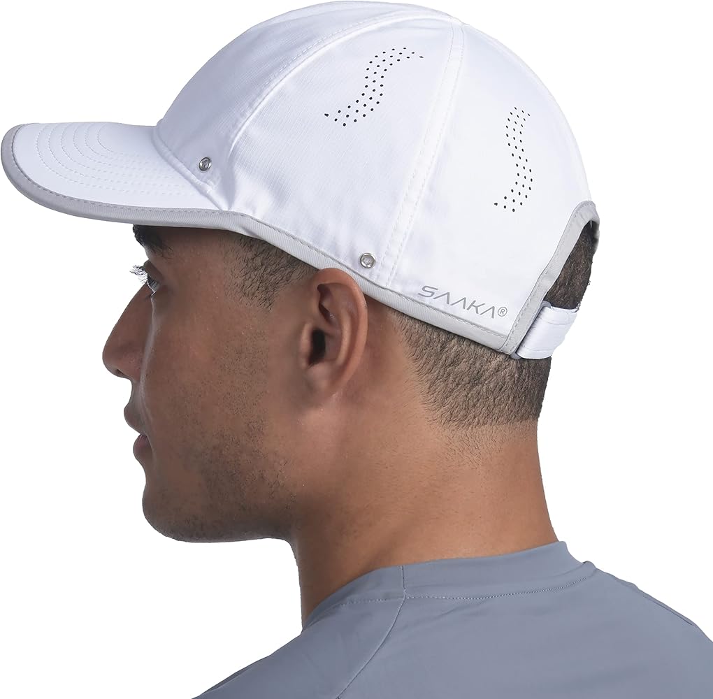 SAAKA Lightweight Sports Hat for Men. Fast Drying, Stays Cools. Best for Running, Tennis, Golf & Working Out.