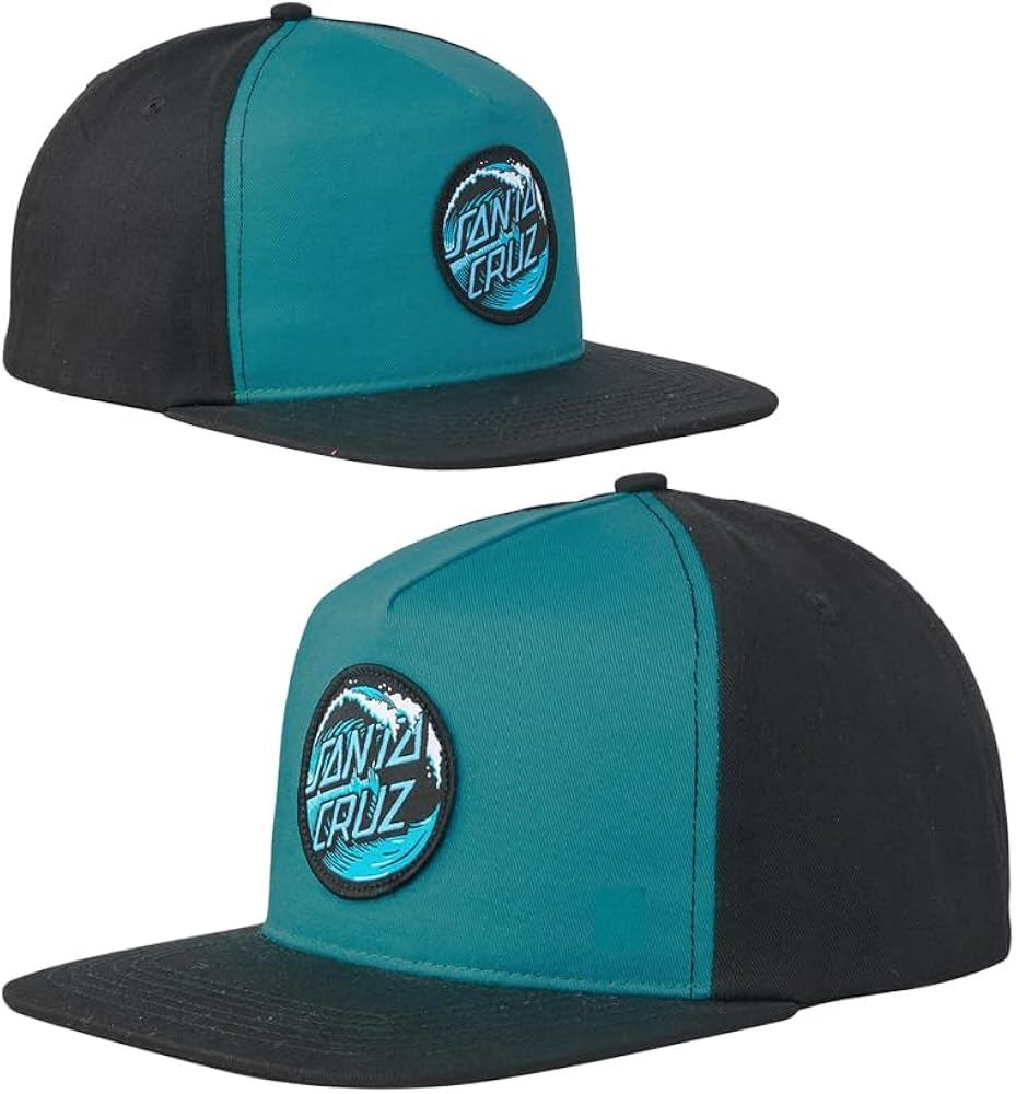 SANTA CRUZ Wave Dot Snapback Mid Profile Hat Aqua/Black OS Unisex