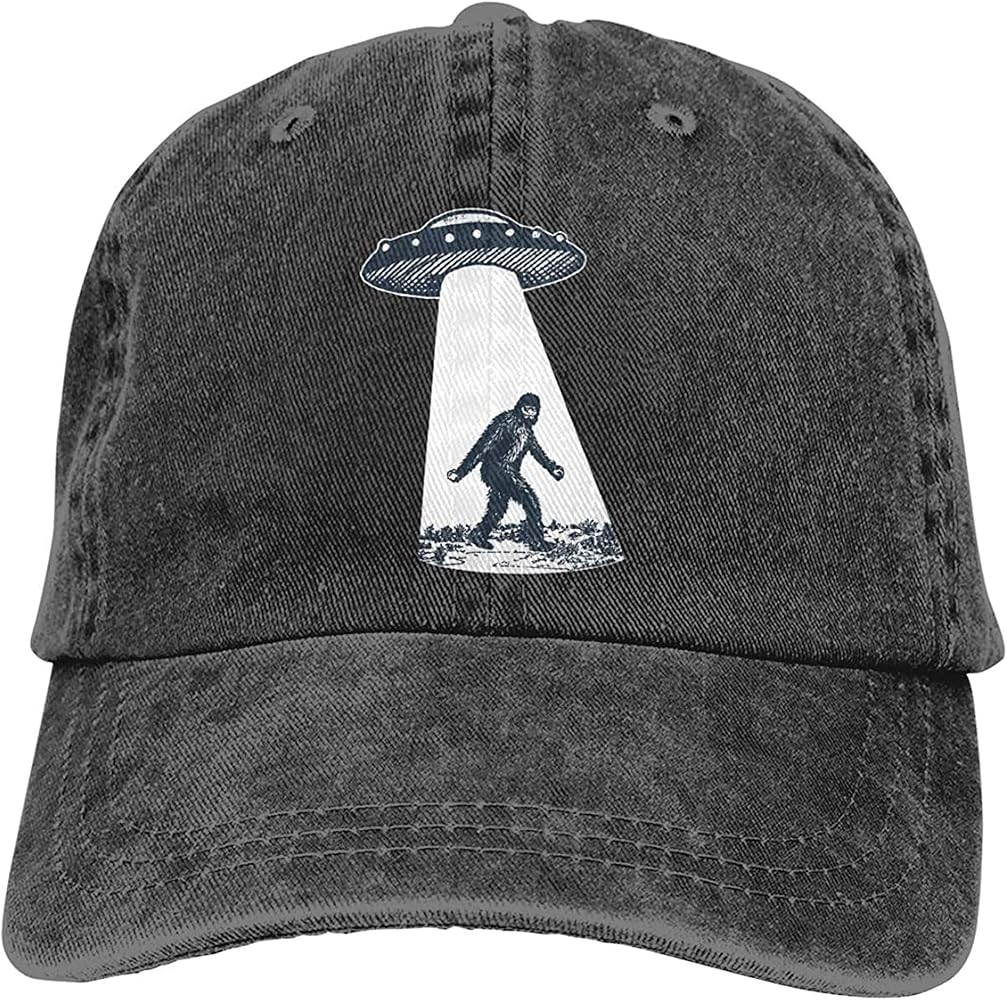 Men's UFO Bigfoot Sasquatch Baseball Caps Funny Adjustable Vintage Dad Hats