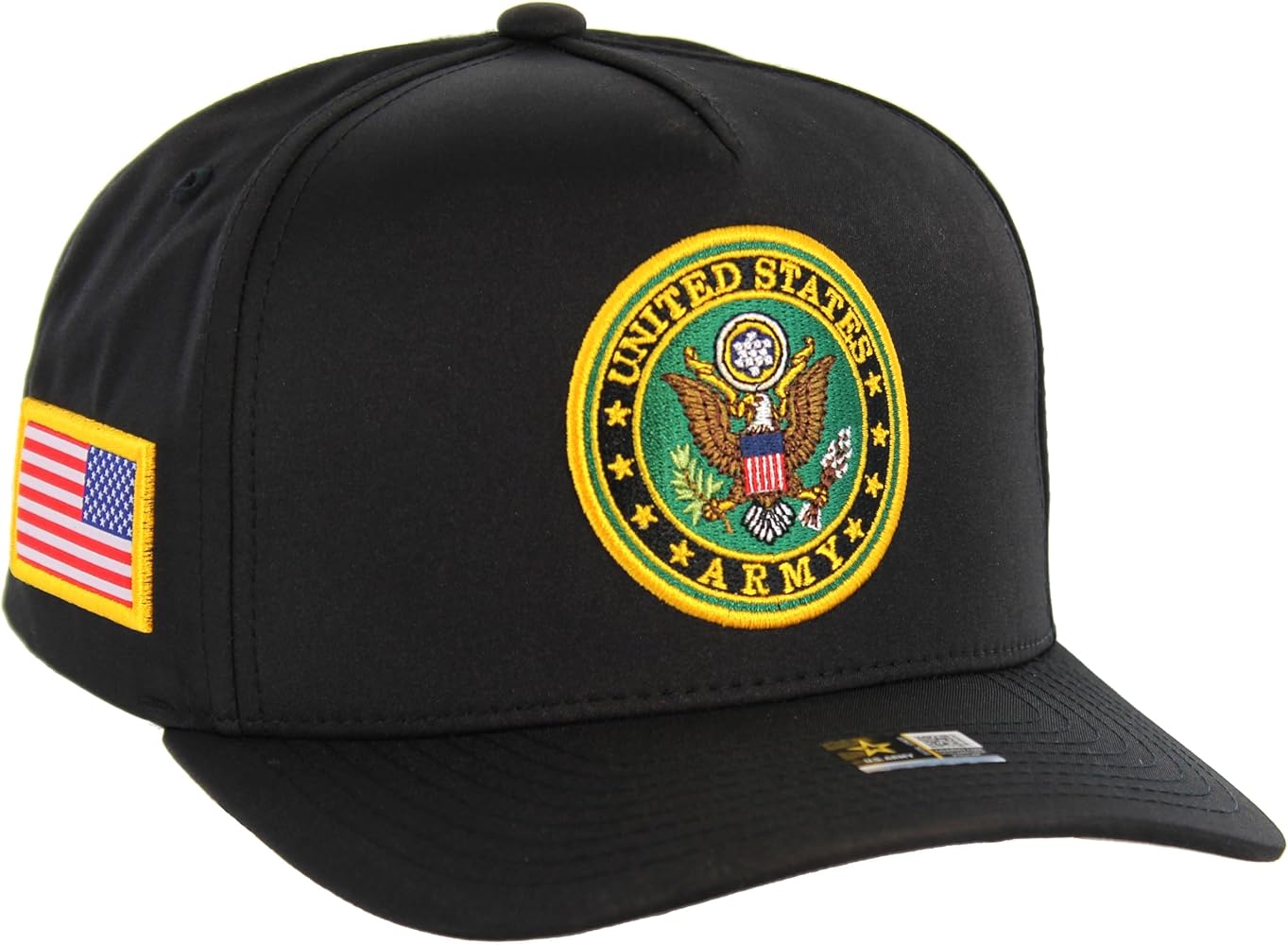 Officially Licensed US Army Seal Hat for Men Embroidered Black Adjustable 5-Panel Cap Veterans