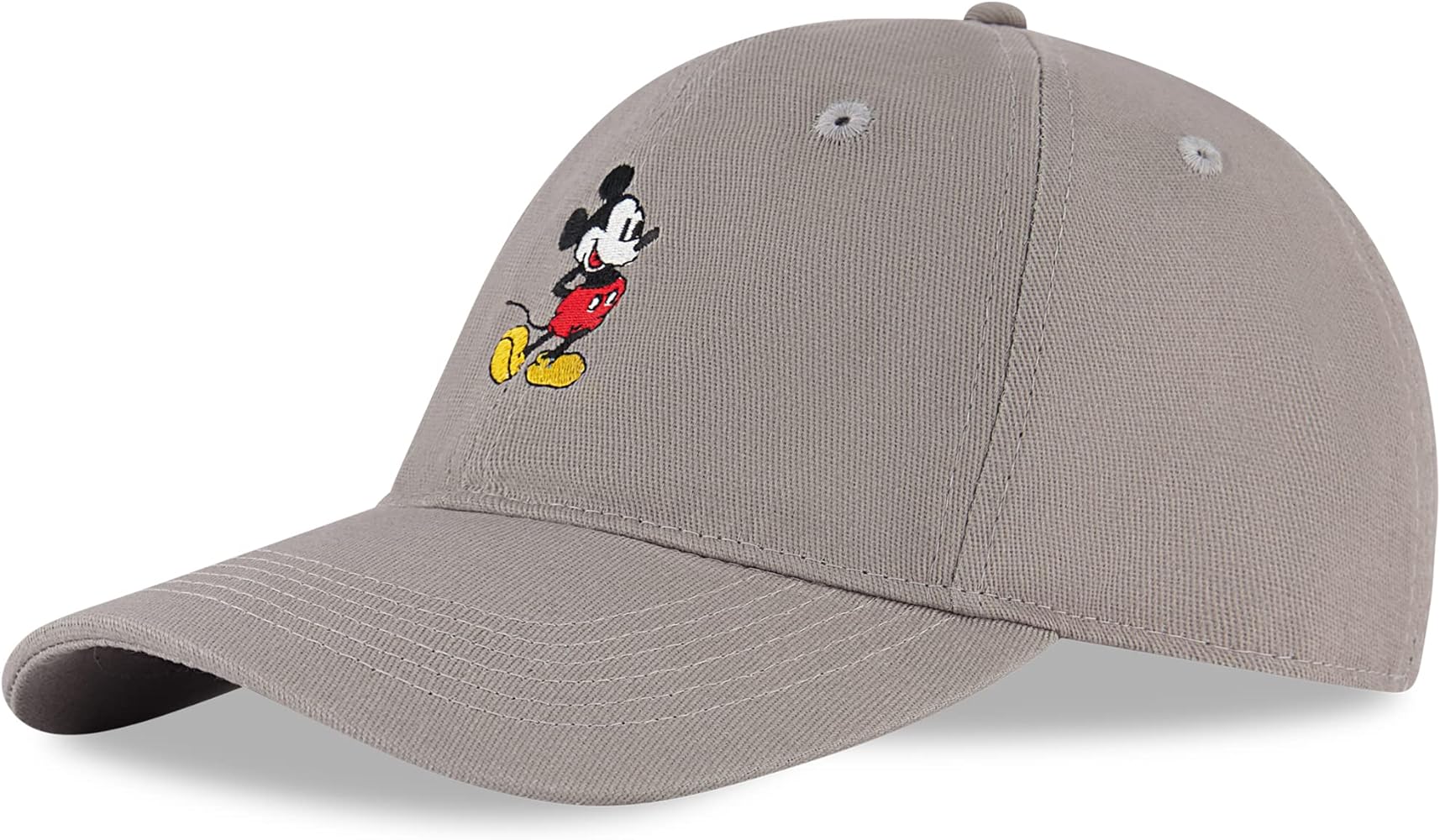 Disney Men's Baseball Cap, Mickey Mouse Adjustable Hat for Adult, Warm Grey, One Size