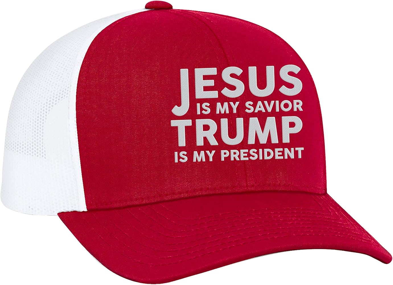 Men's Jesus is My Savior Trump is My President Adult Trucker Hat