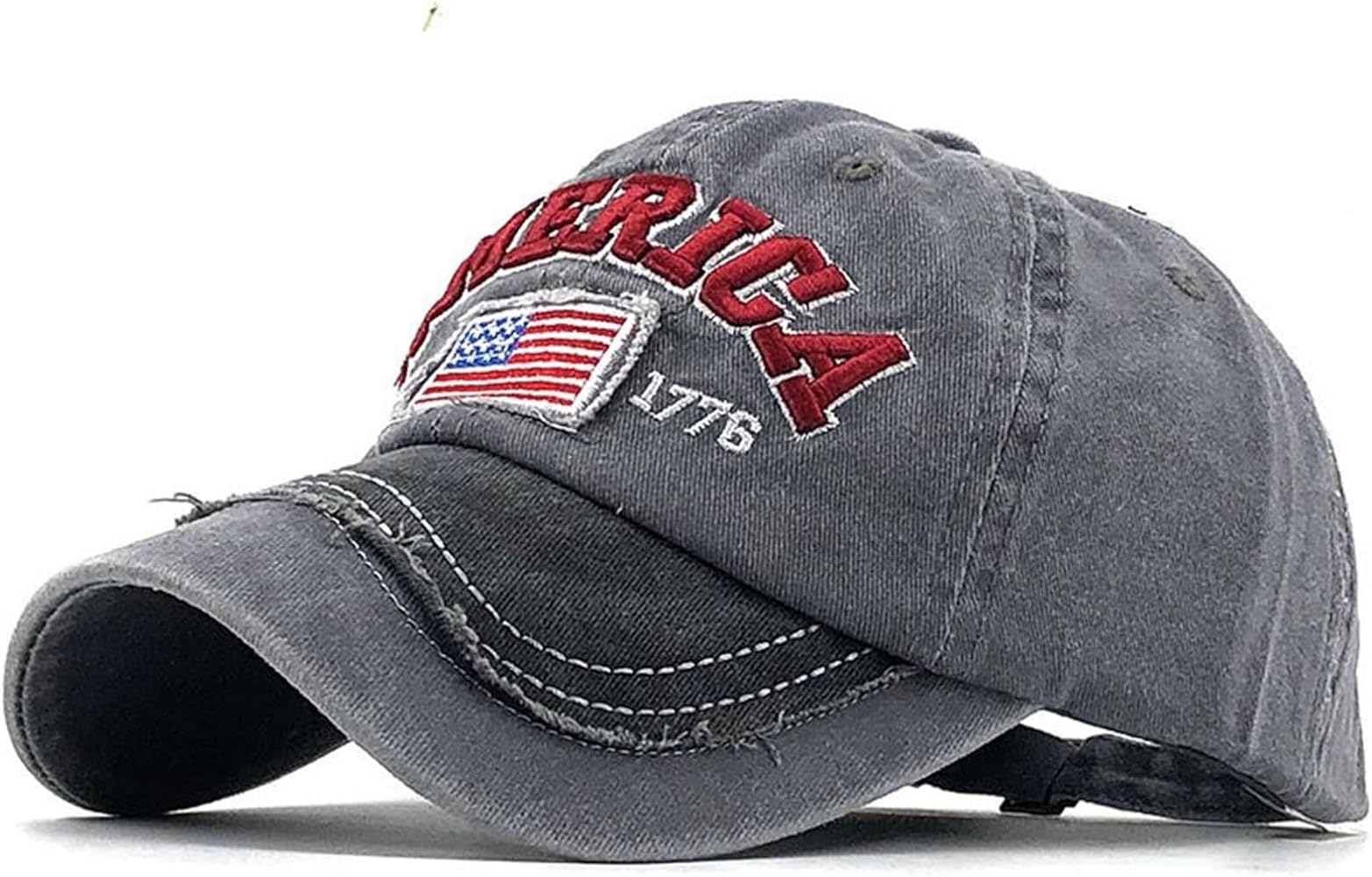 Embroidery American Flag Baseball Cap for Men Women Vintage Washed Distressed Cotton Adjustable USA Dad Hat