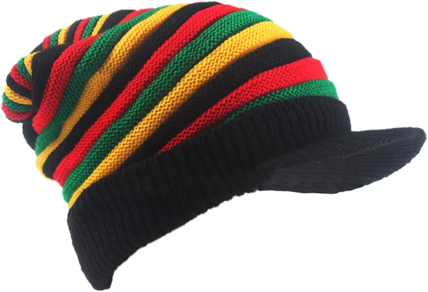 Wool Knit Rasta Hat Reggae Jamaican Cap Colorful Beanie Skull Hat Slouchy Baggy Cap Winter Autumn