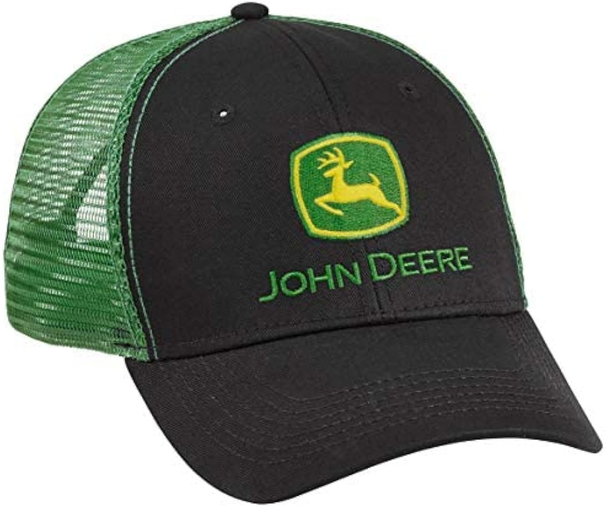 John Deere Authentic Licensed Black and Green Mesh Cap