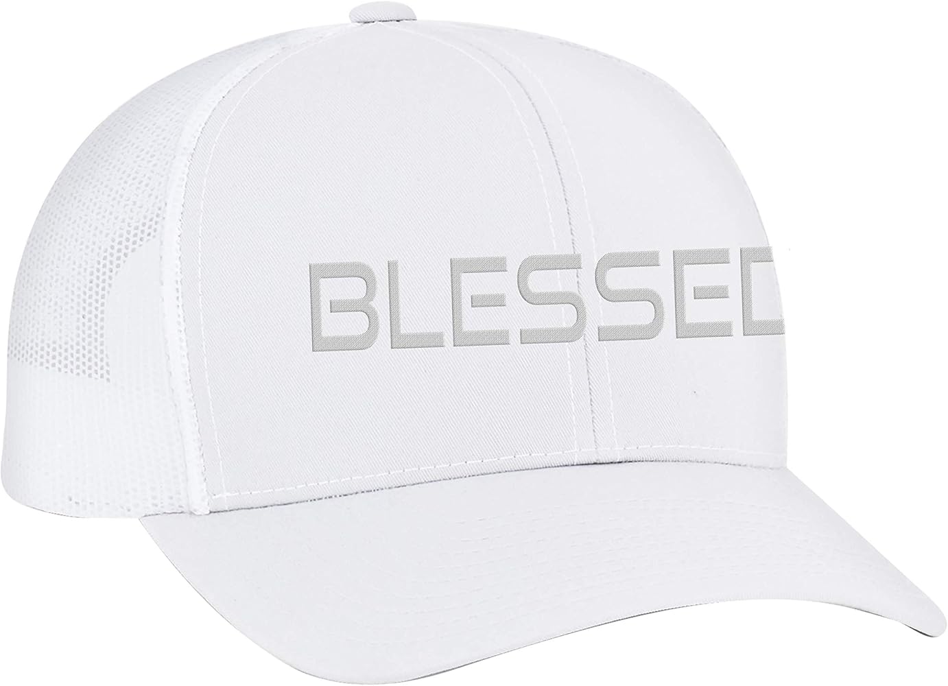 Trenz Shirt Company Men's Christian Blessed Embroidered Mesh Back Trucker Cap