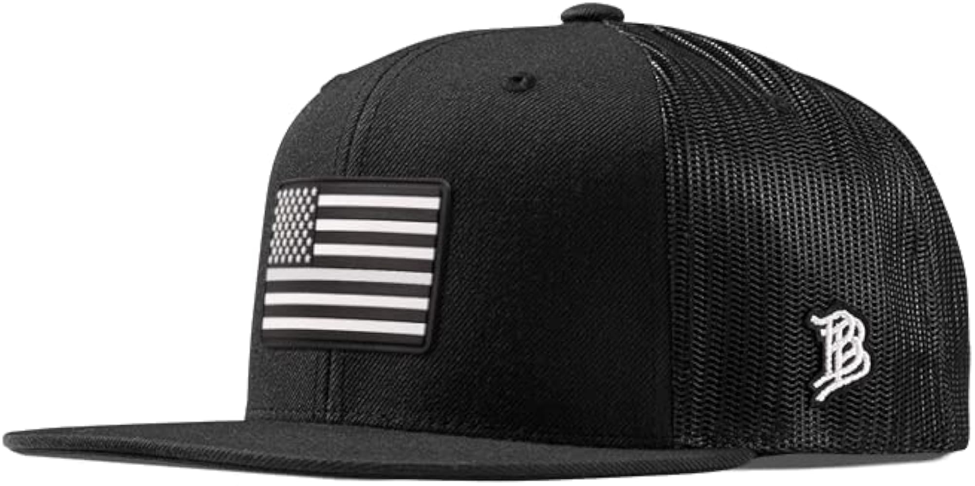 Branded Bills Vintage Old Glory PVC Flat Trucker, Snapback Closure, Lightweight, Comfortable Baseball Cap