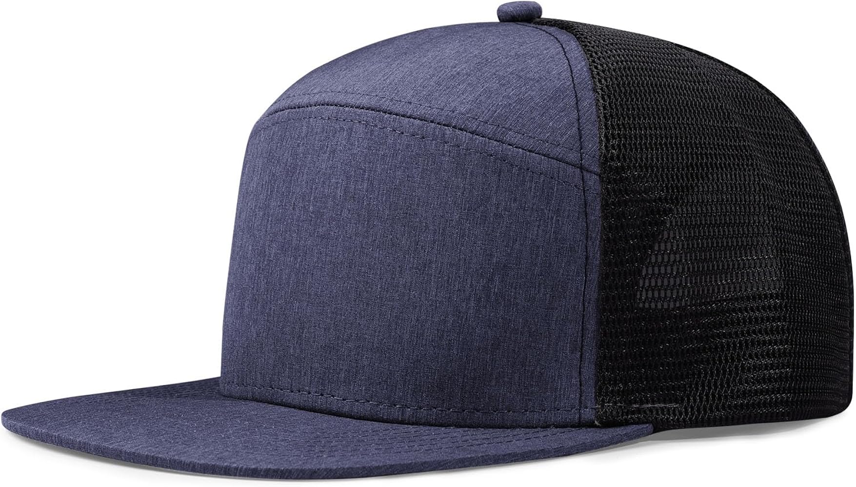 Oversize XXL Blank Flatbill Mesh Snapback Cap Extra Large 6 Panel Camper Style Hat for Men Big Head 23.6"-25.6"