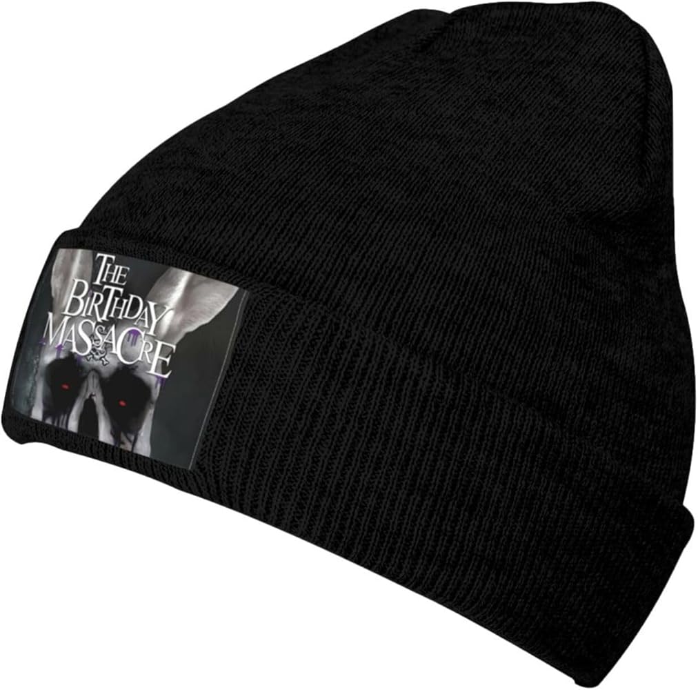 The Birthday Massacre Knit Hat Winter Ski Warm Knitted Caps Plain Cuffed Beanie for Men Women Black