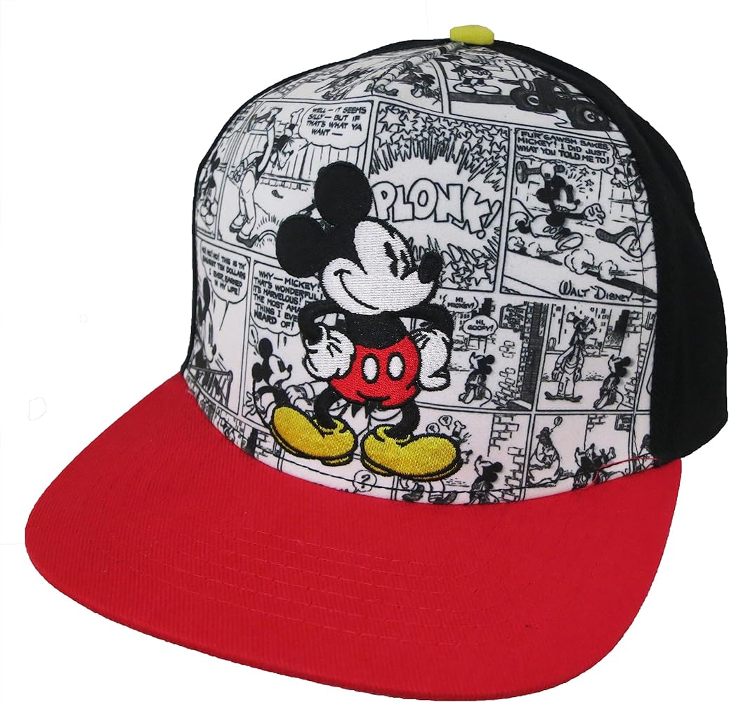 Disney Mickey Mouse Comics Adult Baseball Cap [6013] Red and Black