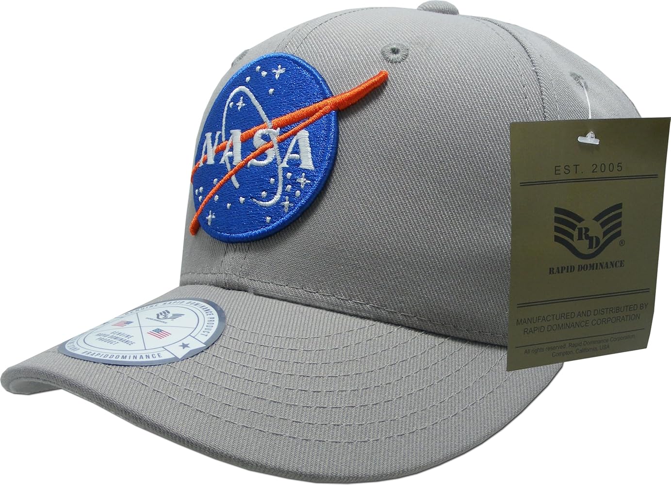 Rapid Dominance Standard NASA Deluxe Cap, Grey, One Size