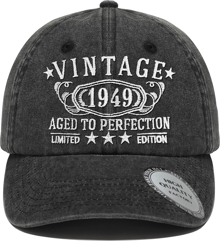 1924-1994 Birthday Gifts for Men Women,Personalized 30th-100th Birthday Ideas Gift,Parents Vintage Hat,