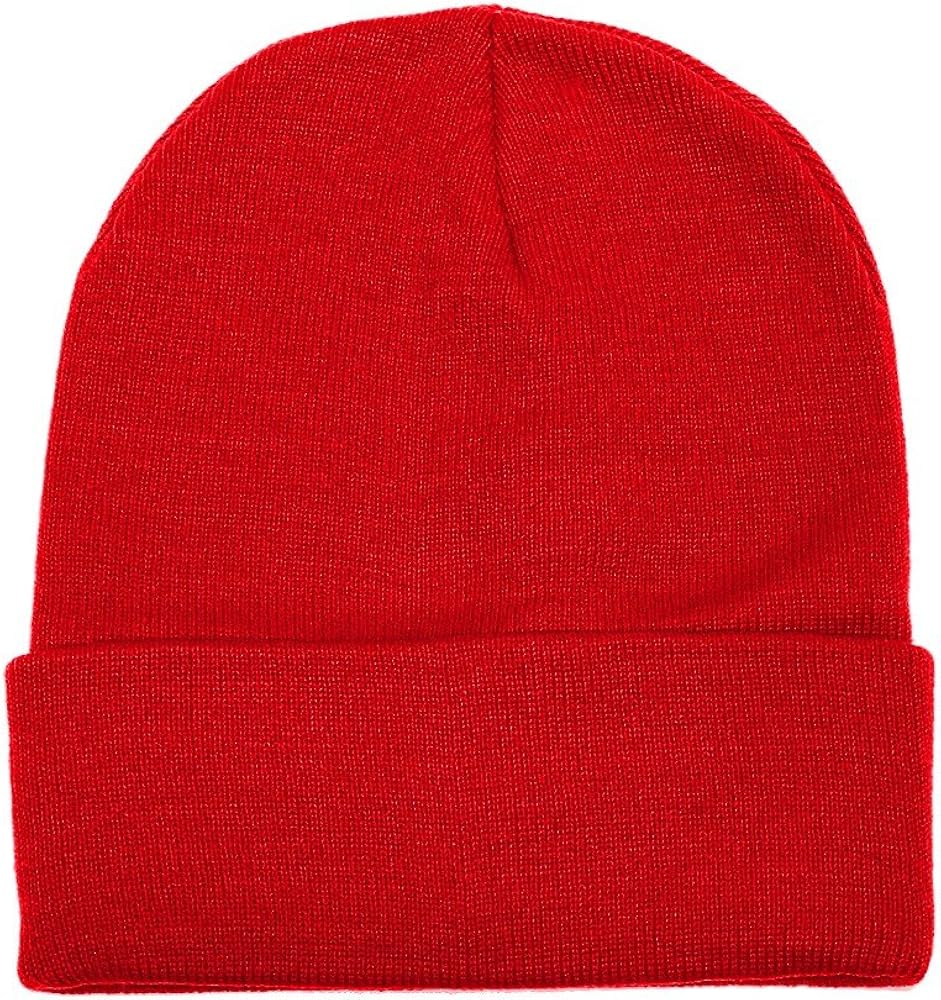 Gelante Men Women Warm Knit Cuffed Plain Beanie Hat Skull Cap.