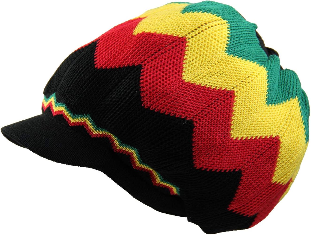 RW 100% Cotton Rasta Dreadlock Light Weight Beanie Visor (XXL)