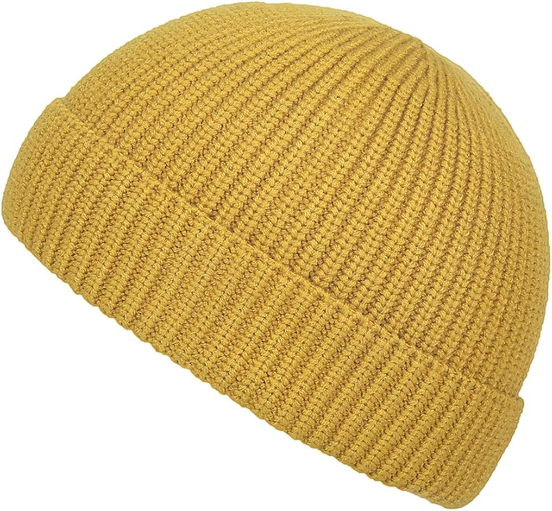 MaxNova Knit Cuff Short Fisherman Beanie Hat for Men Women Winter