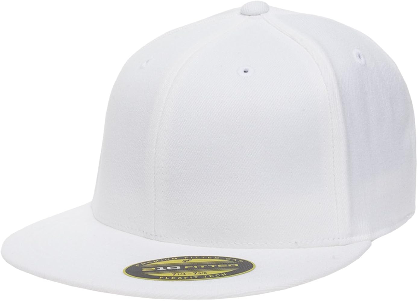 Flexfit Blank Flatbill Premium Fitted 210 Hat Cap Flex Fit Flat Bill Large/XLarge - White