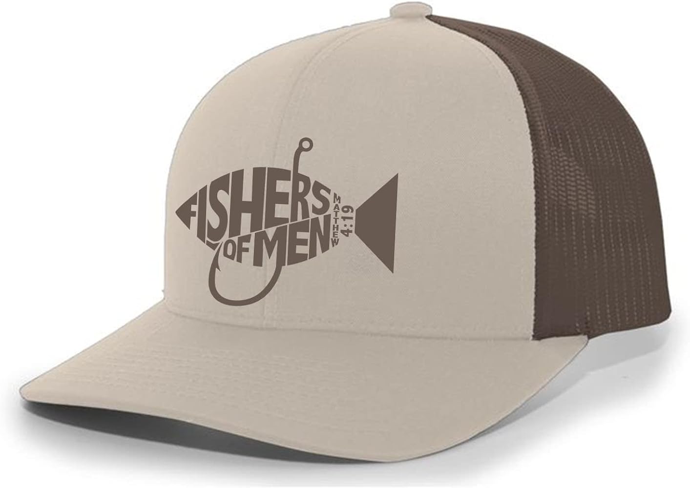 Christian Jesus Fishers of Men Matthew 4:19 Mens Embroidered Mesh Back Trucker Hat