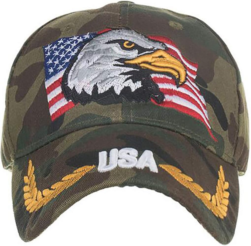 Adjustable Baseball Cap Eagle Hat USA Adjustable Hat Headdress Dad Cap Hat Sunhat Hip-Hop Flat Snapback Cotton