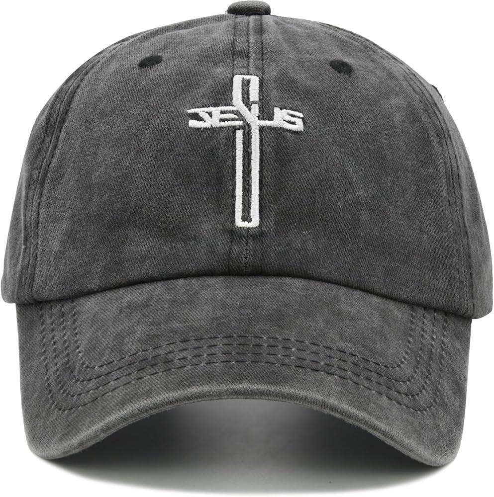 NVJUI JUFOPL Christian Jesus Cross Hat, Embroidered Baseball Cap for Men Women