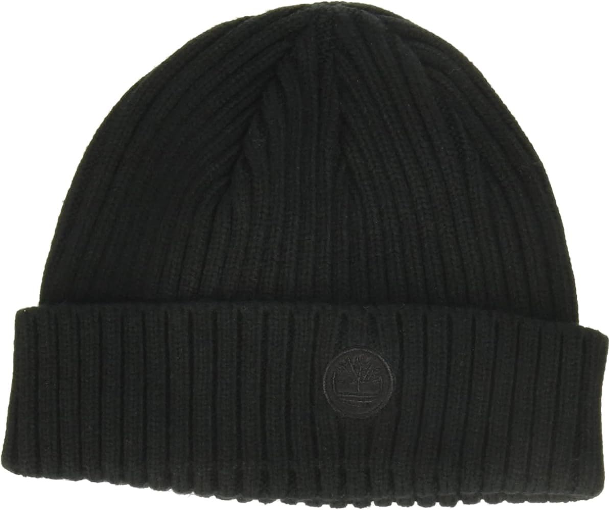 Timberland Mens Ribbed Watch Cap With Logo Patch