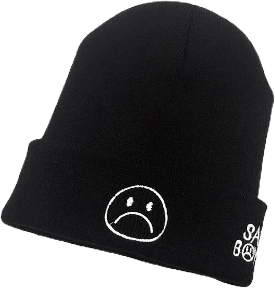 Lil Peep New White Black Beanie Embroidery Love Men Women Autumn Winter Knitted Hat Skullies Warm Hip Hop Ski Cap-3-One Size