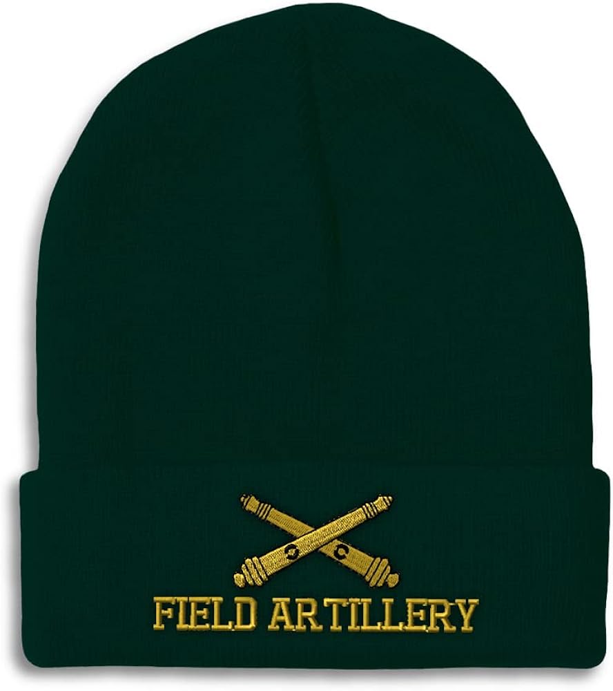 Speedy Pros Beanies for Men Us Army Field Artillery A Embroidery Army Winter Hats for Women Acrylic Skull Cap 1 Size