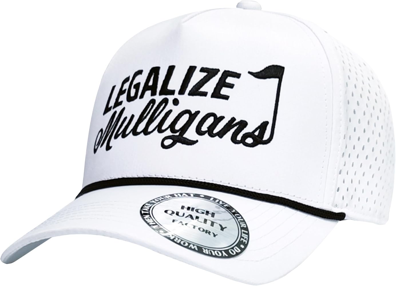 Funny Golf Hats for Men,Golf Rope Hat for Men,Legalize Mulligans - Black