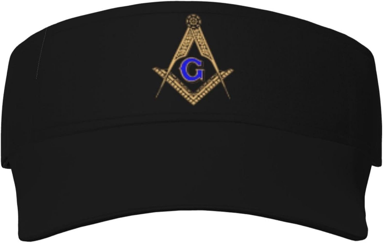 Freemason Masonic Sunscreen Visor Hats Empty Top Baseball Cap Adjustable Woman Men's Golf Running Beach Sunscreen Visor Cap Black