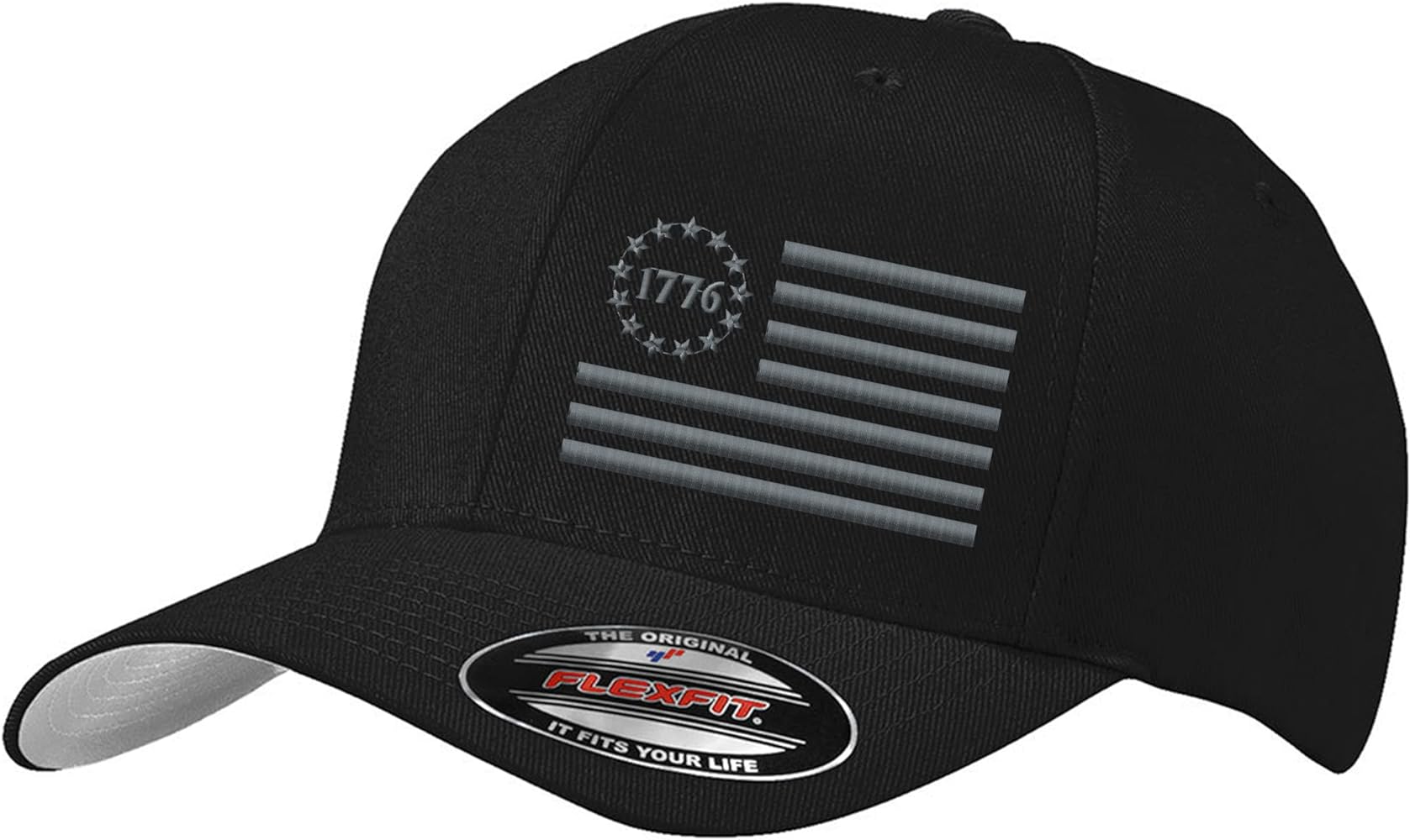 1776 Betsy Ross Flag 13 Star USA Flag Patriotic Flexfit hat - Custom Embroidered 6277/6477 Flexfit hat