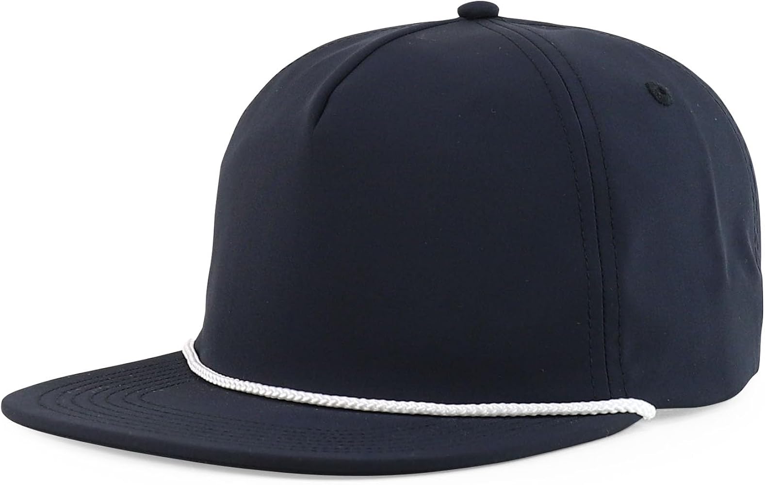 Trendy Apparel Shop Unstructured 5 Panel Polyester Rope Flatbill Snapback Cap