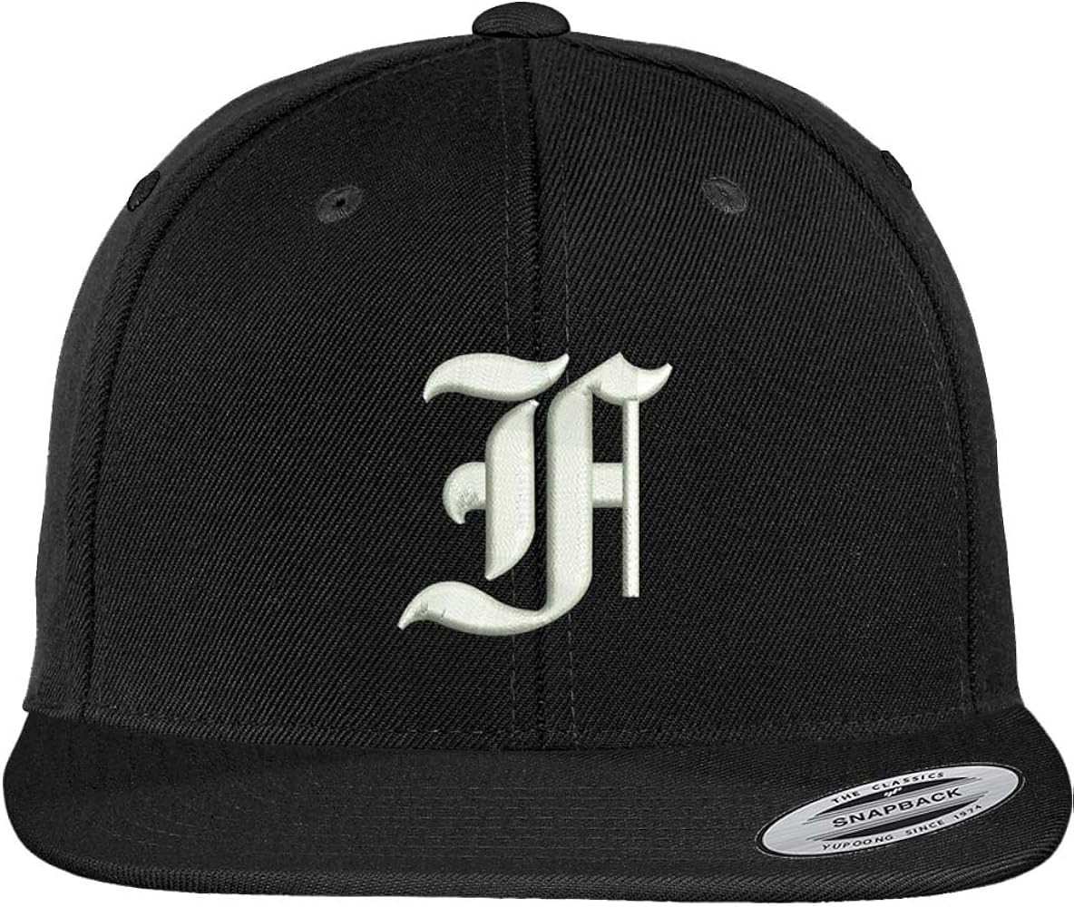 Trendy Apparel Shop Old English F Embroidered Flat Bill Snapback Cap