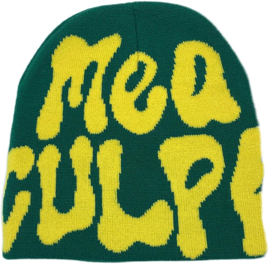 Beanies for Women Men,Women Beanie Skull Hat,MEA Culpa Beanie, Slouchy and Warm Hats for Gifts