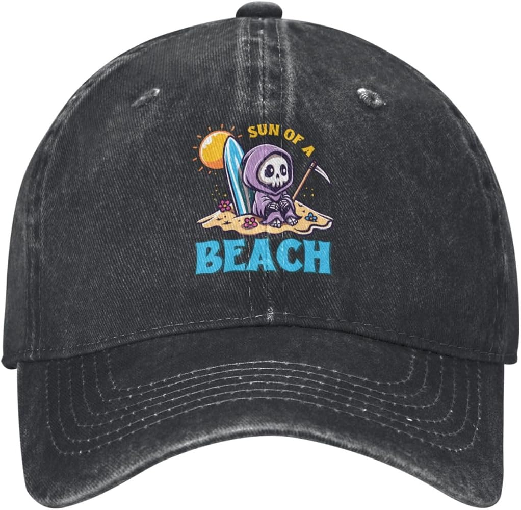 Cute Grim Reaper Staying Alive Baseball Cap Golf Hat Dad Hat Vintage Cotton Washed Baseball Caps for Women Man