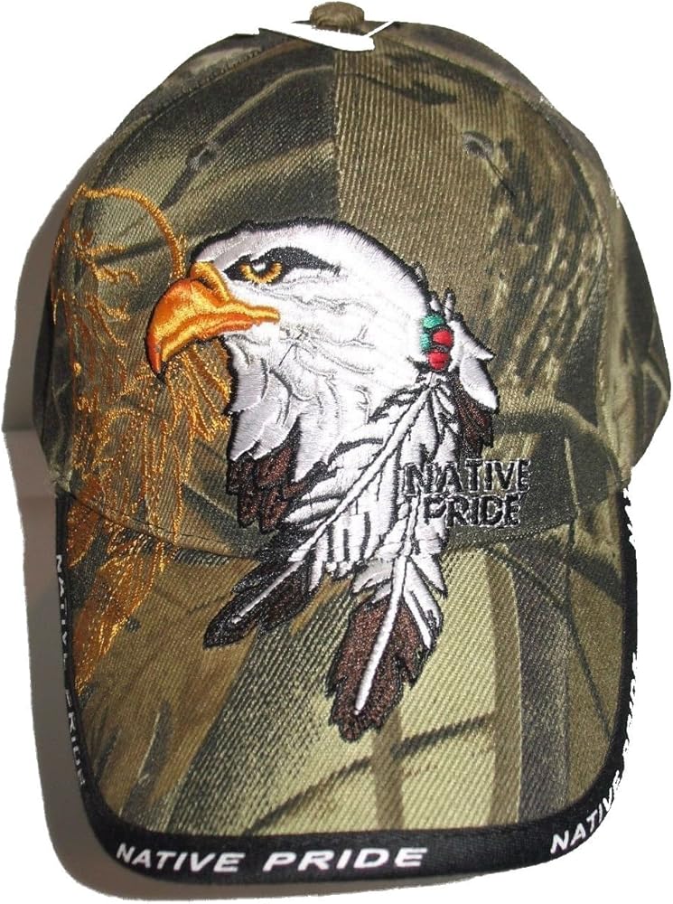 AES Native American Eagle Indian Native Pride Shadow Camouflage Embroidered Ball Cap Hat