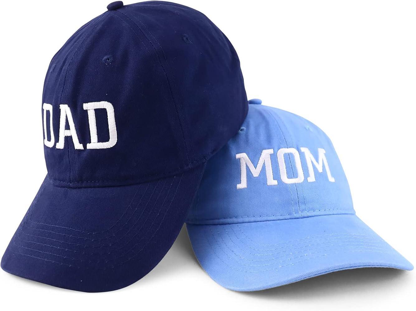 Trendy Apparel Shop Capital Mom and Dad Soft Cotton Couple 2 pc Cap Set