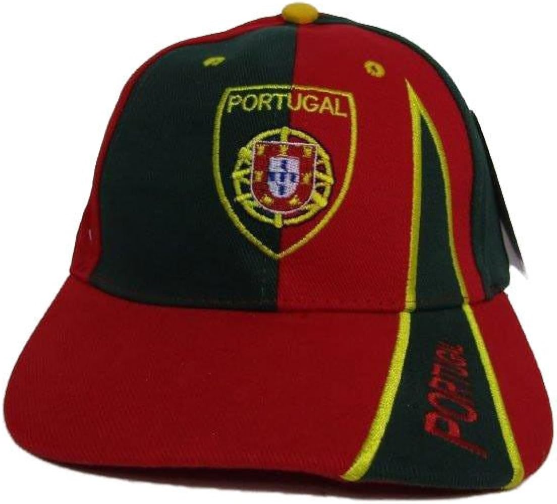 AES Portugal Portuguese Red and Green Baseball Hat Cap 3D Embroidered