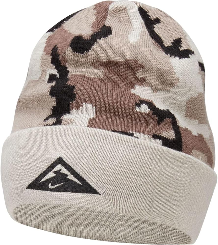 Nike Trail Running DRI-FIT Camo Beanie Unisex (White/Moon Fossil/Lt Iron Ore/Black) One Size