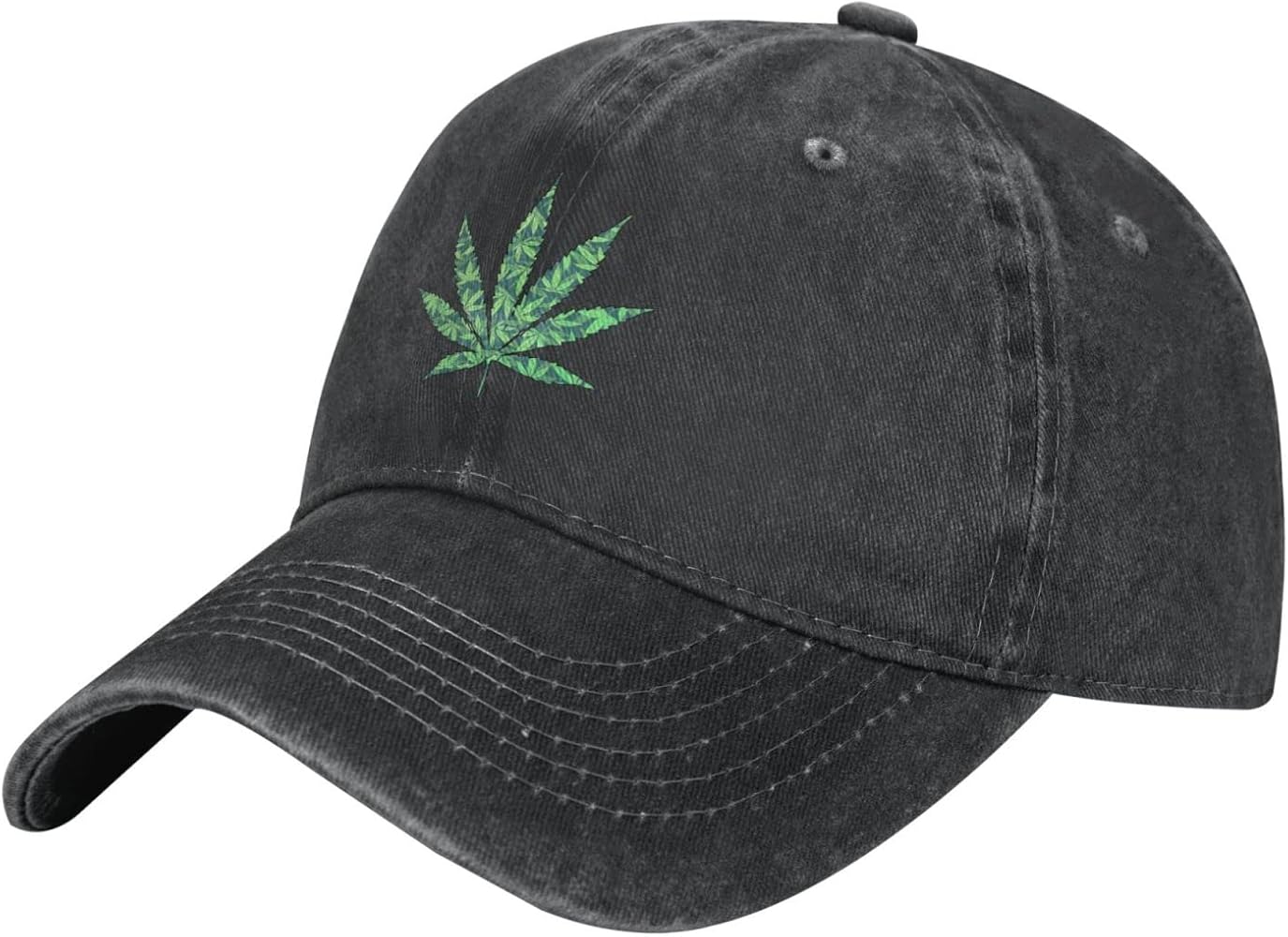 Cotton Baseball Cap Marijuana-Leaf-Weed Dad Hat Adjustable Polo Trucker Unisex Style Headwear Black