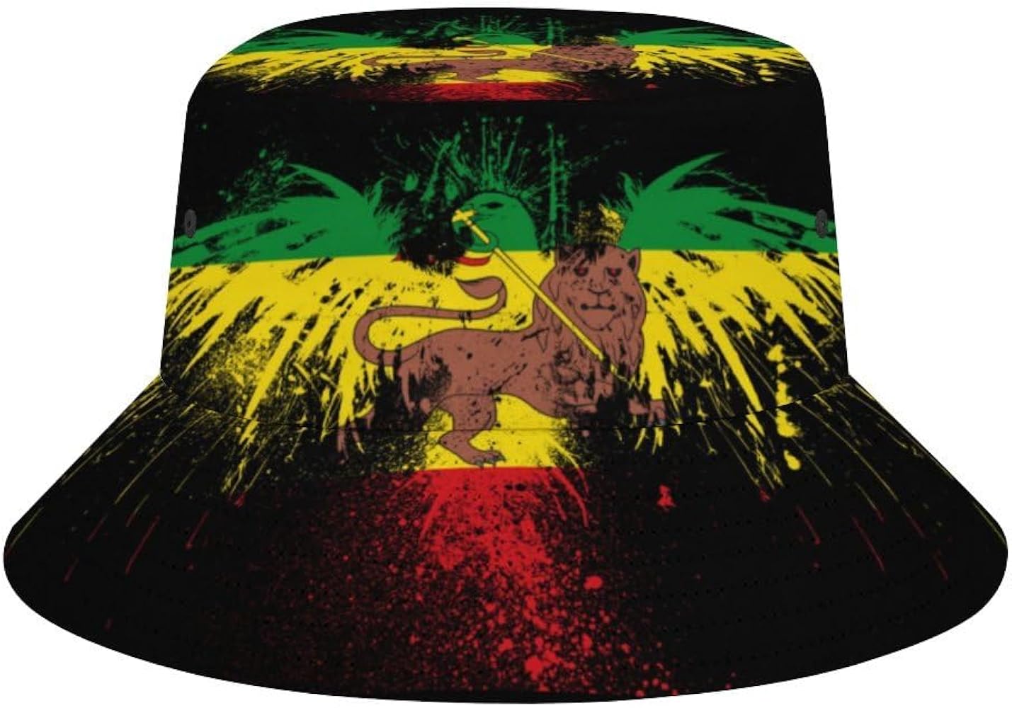 Jamaican Reggae Rasta Lover Bucket Hat for Men Women Fisherman Hat Packable Sun Cap Outdoor Travel Beach Caps