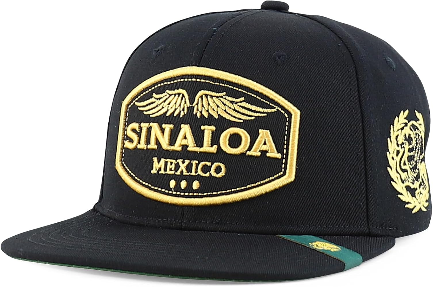 Trendy Apparel Shop Mexico States with Eagle Embroidered Flatbill Snapback Cap