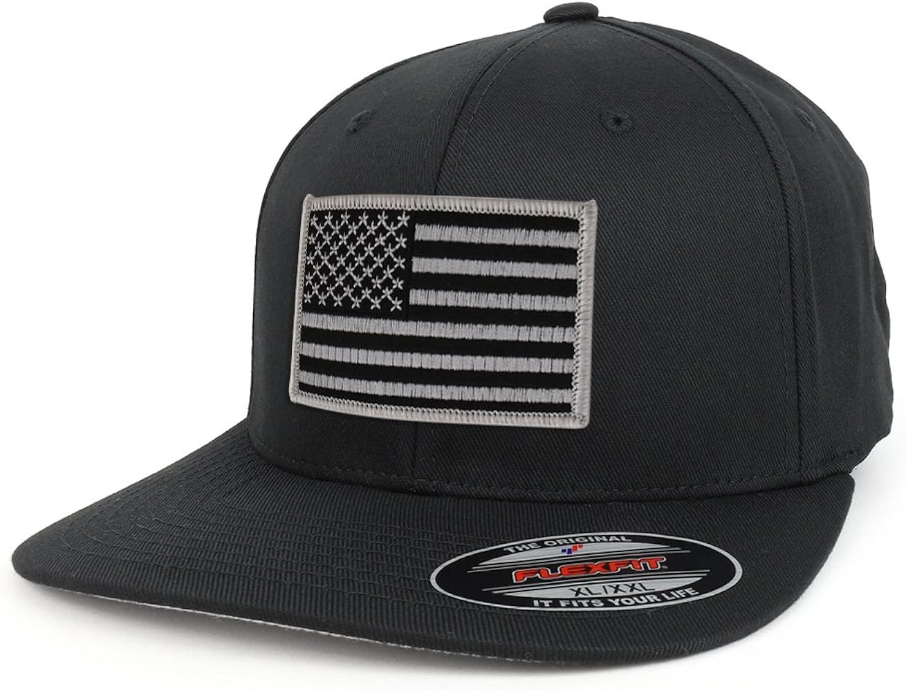 XXL USA American Flag Embroidered Iron On Patch Flexfit Cap