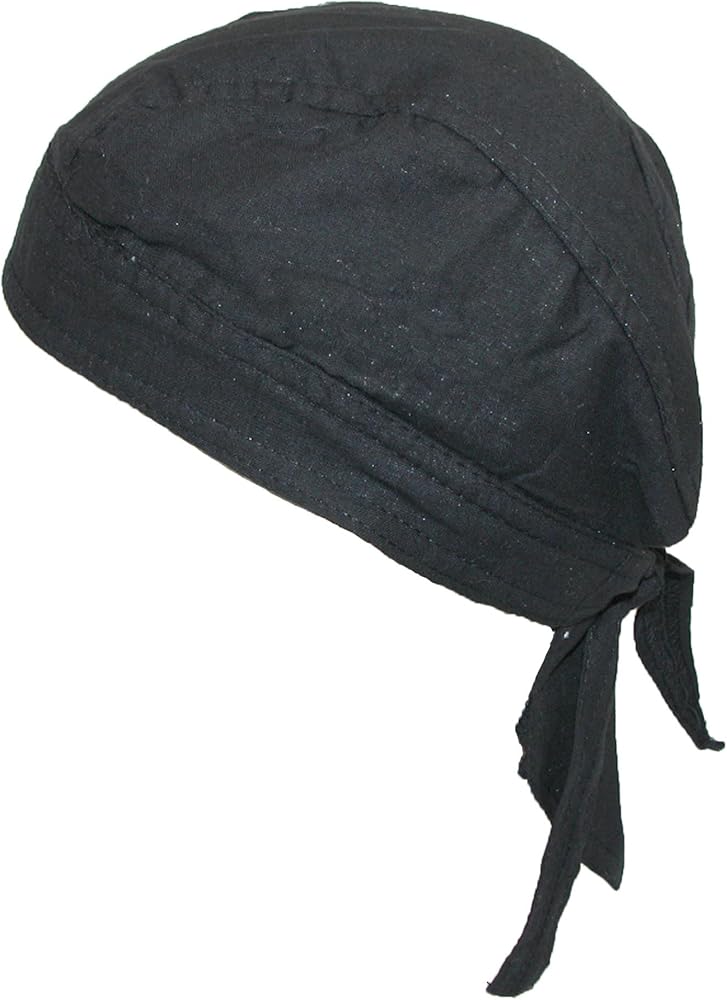 CTM® Men's Cotton Lined Solid Do Rag Cap (Pack of 5)