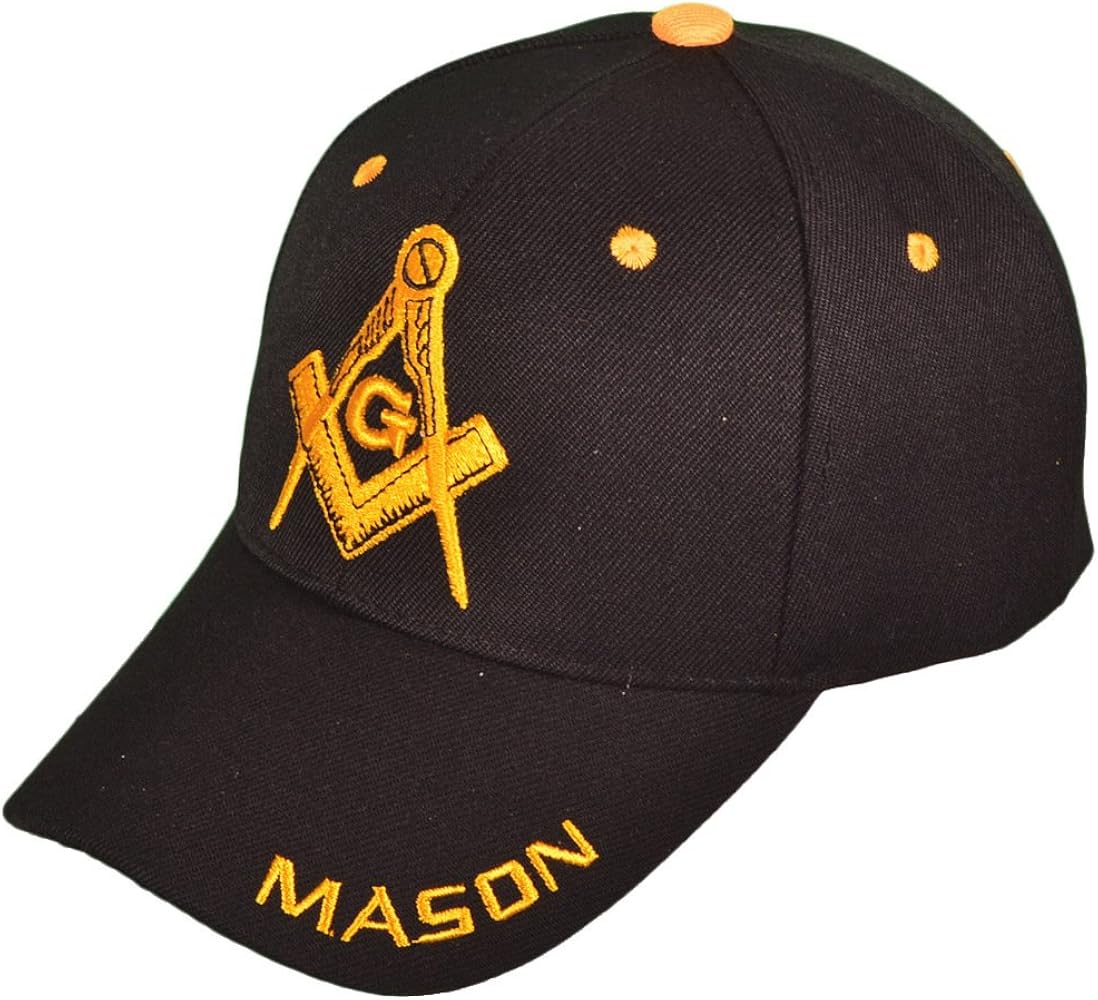 Freemason Mason Lodge Symbol Adjustable 3D Embroidery Baseball Cap Hat