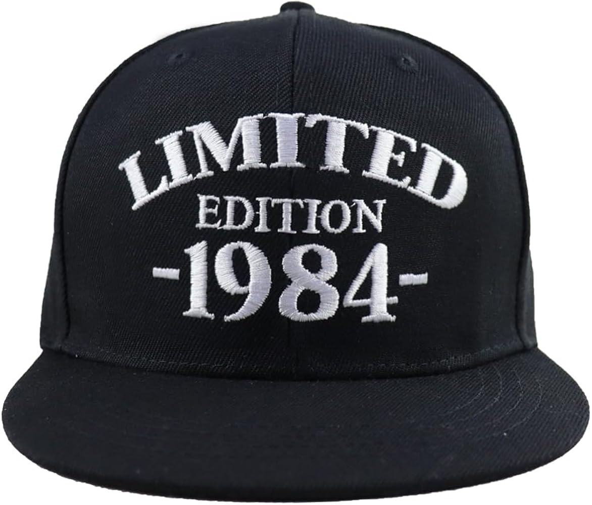 Birthday Gifts for Men Women, Limited Edition Flat Bill Dad Hats, Embroidered Adjustable Snapback Brim Baseball Cap