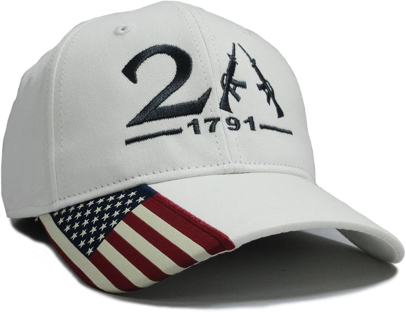 2nd Amendment 1791 AR-15 2A Style White color Hat cap