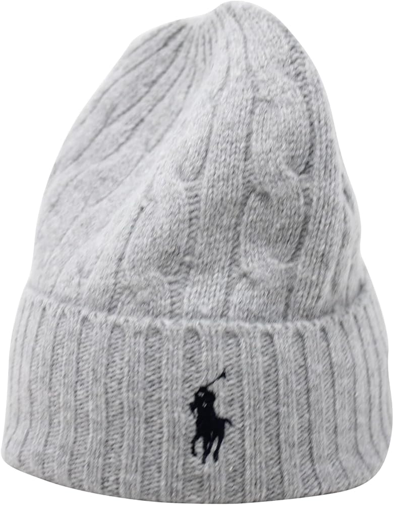 POLO RALPH LAUREN Men's Classic Cable Cuff Hat, Grey