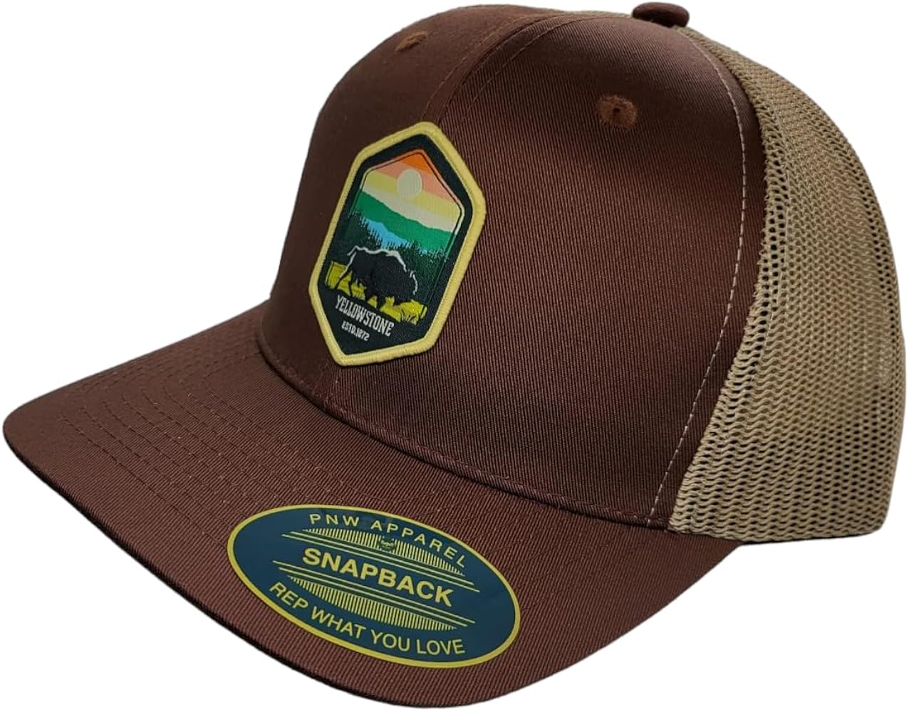 Yellowstone Trucker Hat with National Park Woven Patch