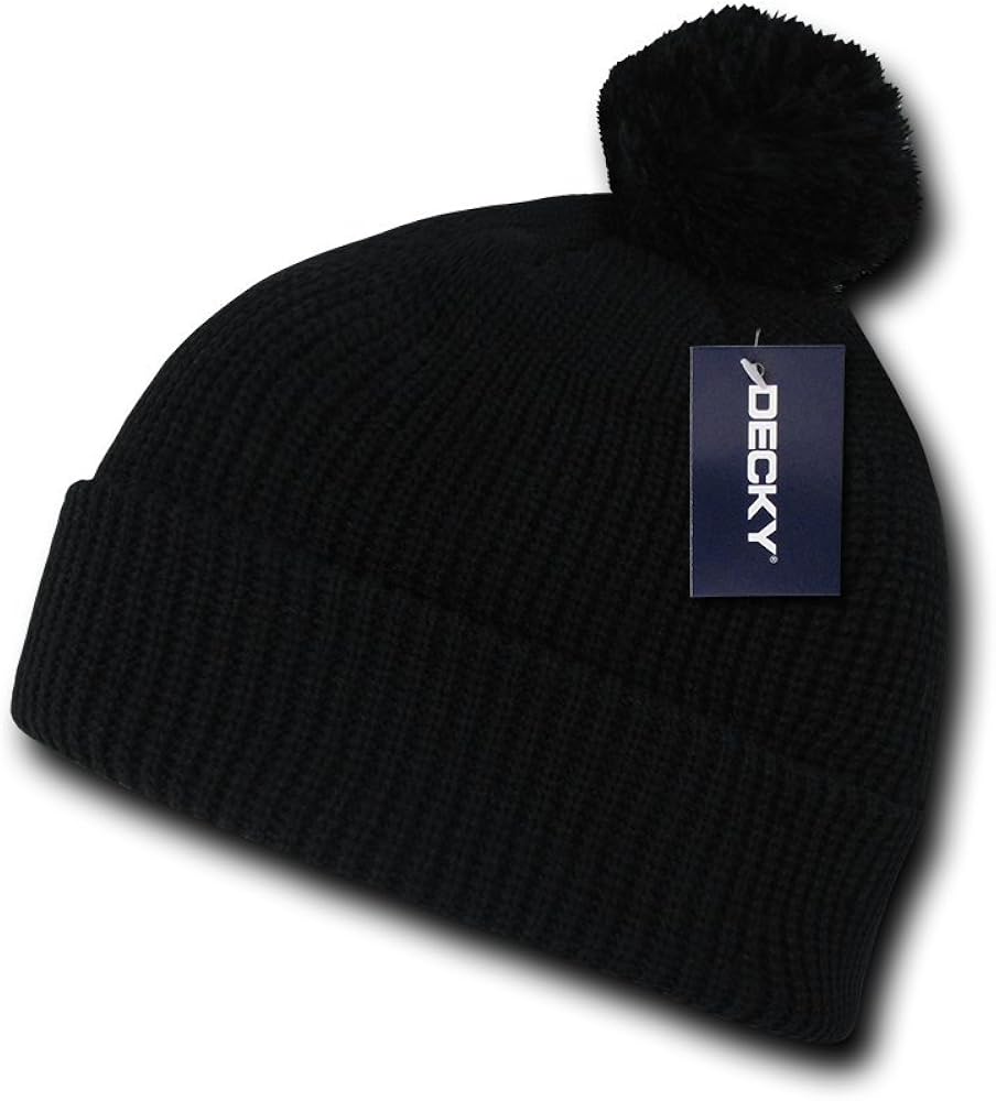 DECKY Pom Pom Acrylic Beanie