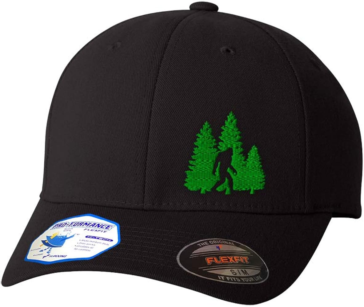 Flexfit Left Side Panel Woods Bigfoot A Embroidery Hats for Men & Women