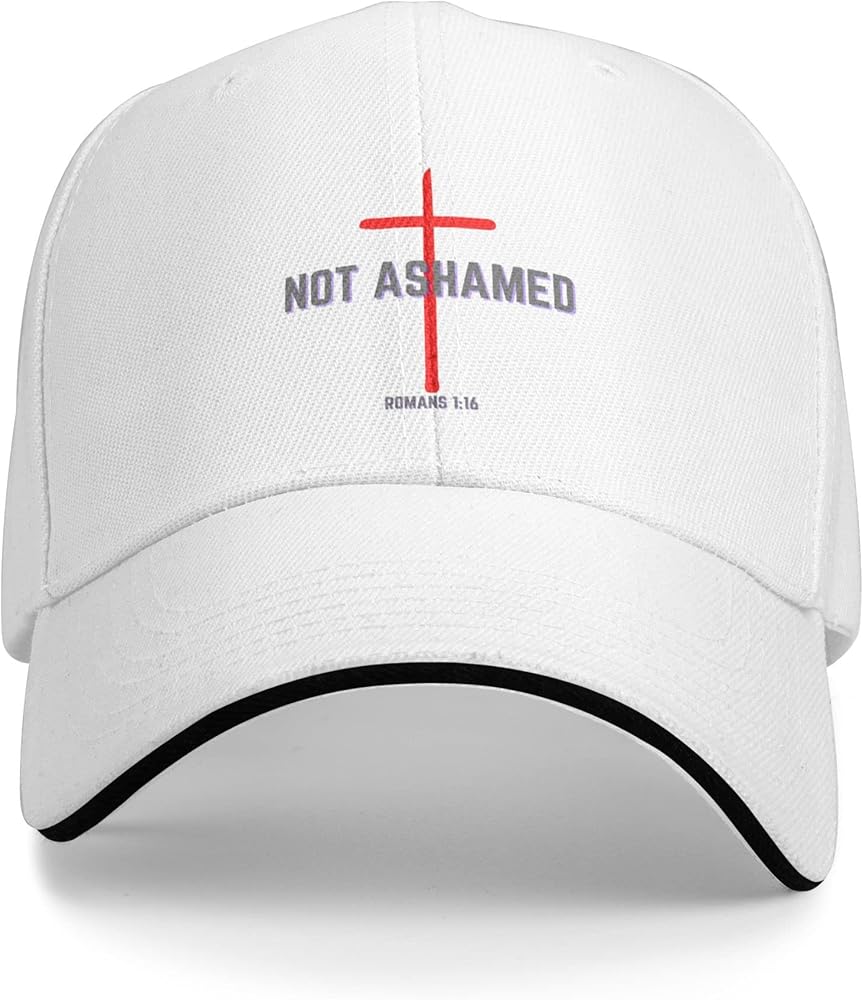 Not Ashamed Hat Not Ashamed Romans 1:16 Christian Hat Cross Jesus Hat Black Unisex Trucker Baseball Cap